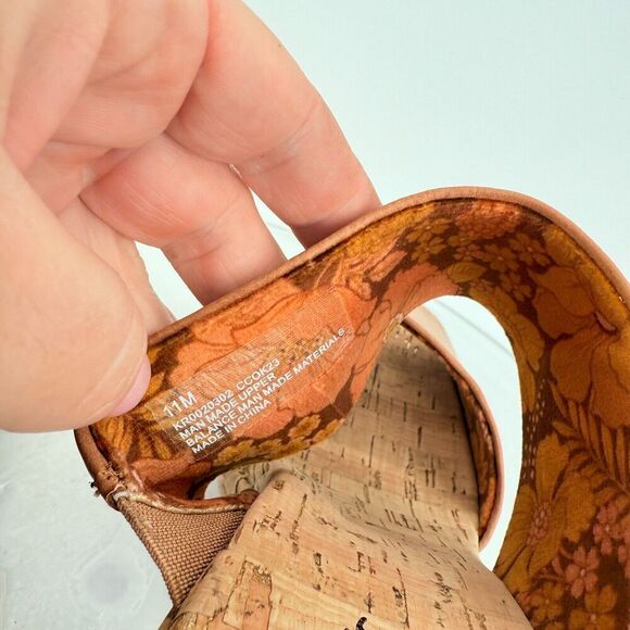 Korks Kork Ease Dezi Sandals Platform Brown Vegan Strappy Chunky Heel Size 11 - Picture 15 of 15